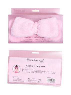 The Crème Shop Plushie Headband in Soft Pink - Bow Style